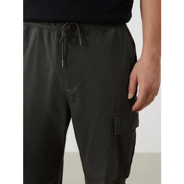 XSIDE Yeşil Rahat Kalıp Gabardin Erkek Kargo Pantolon