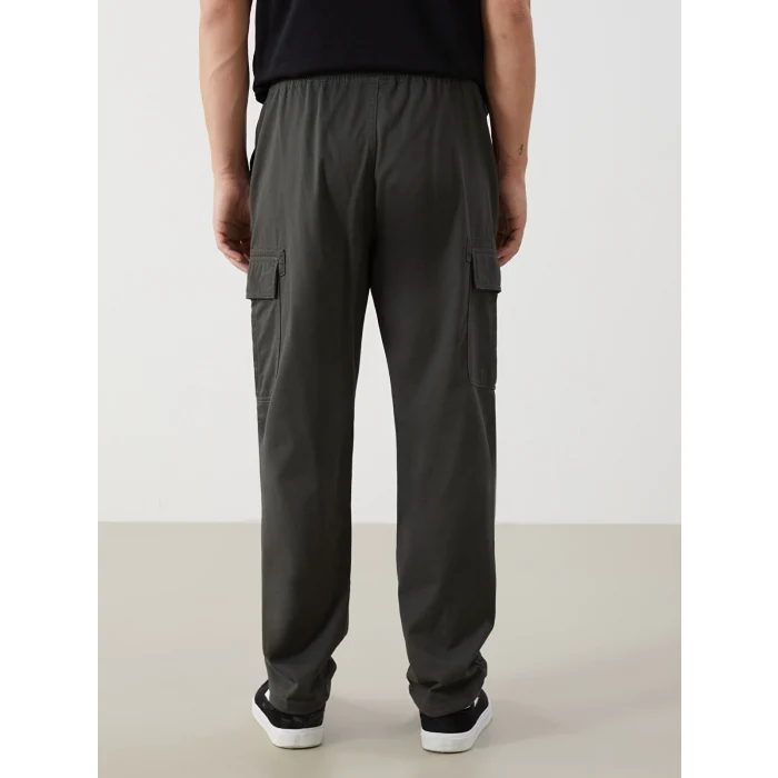 XSIDE Yeşil Rahat Kalıp Gabardin Erkek Kargo Pantolon