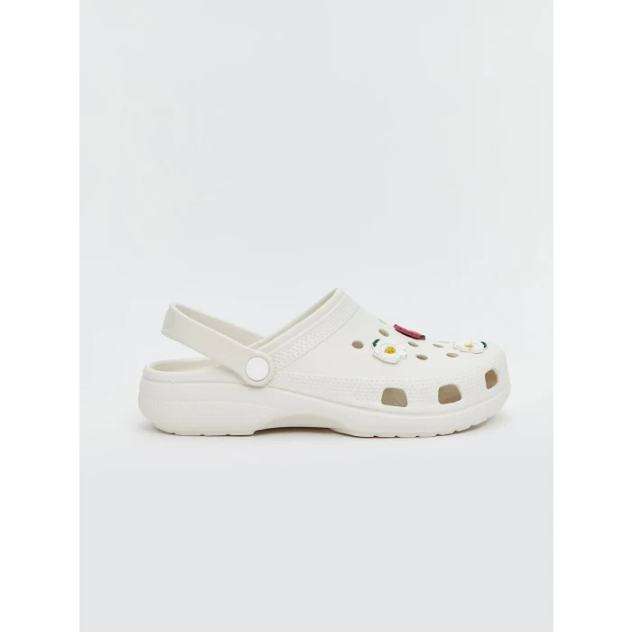 LCW STEPS Beyaz Çiçek Baskılı Kadın Plaj Sandaleti