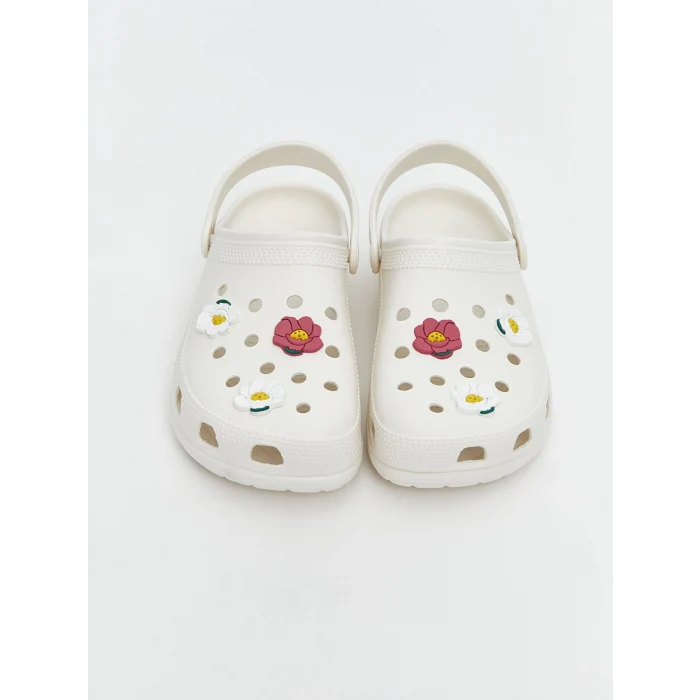 LCW STEPS Beyaz Çiçek Baskılı Kadın Plaj Sandaleti