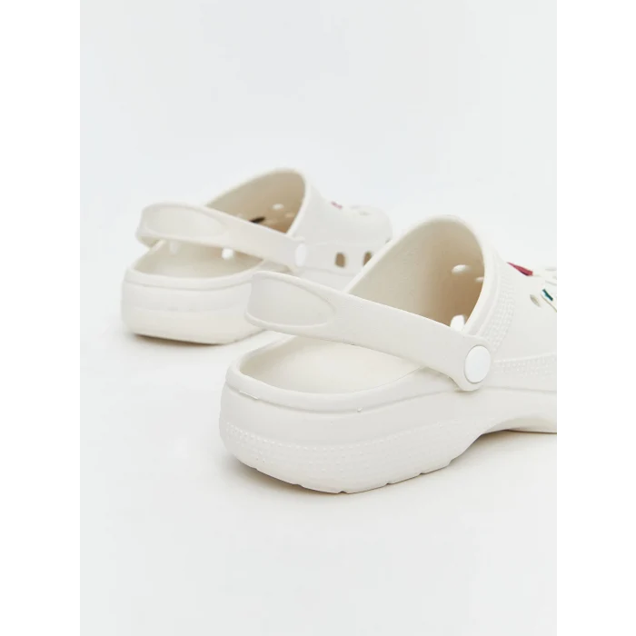 LCW STEPS Beyaz Çiçek Baskılı Kadın Plaj Sandaleti