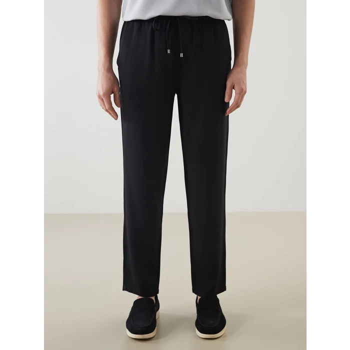 LCW Vision Siyah Standart Kalıp Beli Lastikli Erkek Pantolon