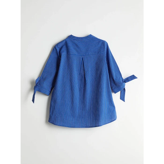 LCW Grace Mavi Çizgili Poplin Kadın Gömlek