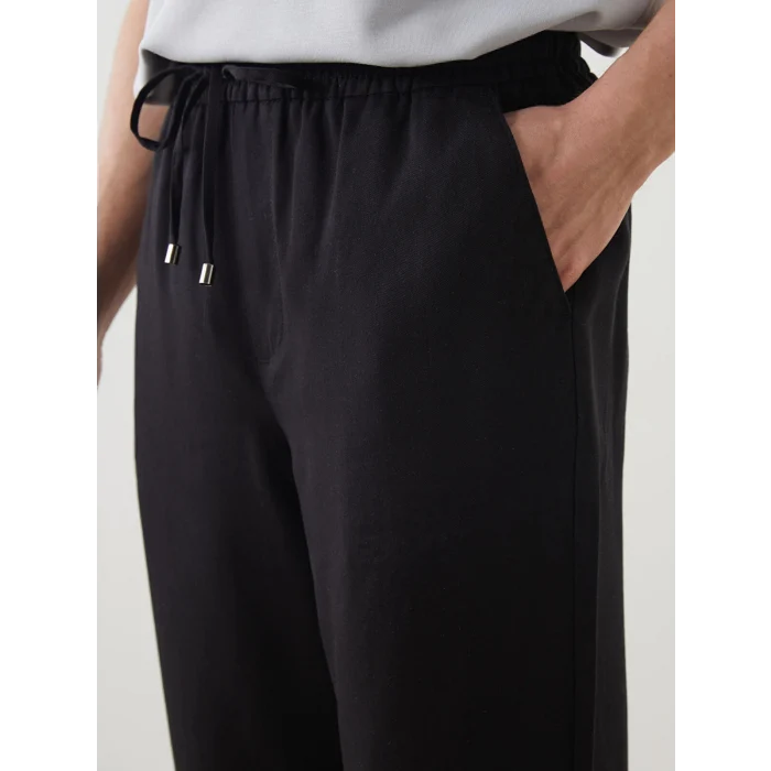 LCW Vision Siyah Standart Kalıp Beli Lastikli Erkek Pantolon