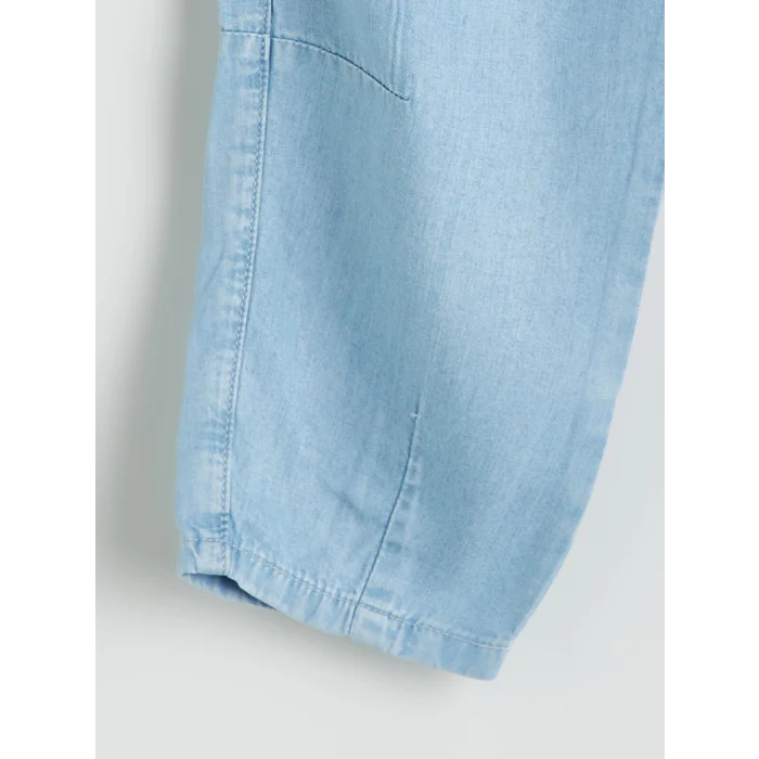 LCW Kids Mavi Beli Lastikli Kız Çocuk Balon Jean Pantolon