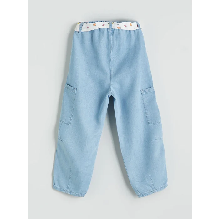 LCW Kids Mavi Beli Lastikli Kız Çocuk Balon Jean Pantolon