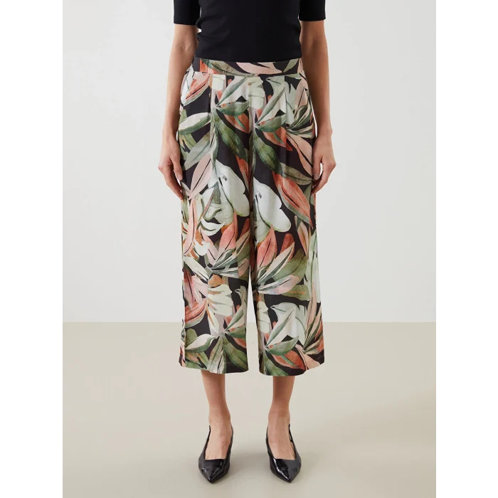 LCWAIKIKI Classic Mor Beli Lastikli Desenli Kadın Kapri