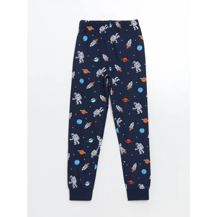 LCW Kids Lacivert Bisiklet Yaka Erkek Çocuk Pijama Takımı