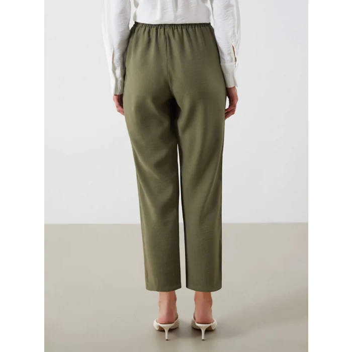 LCWAIKIKI Classic Haki Beli Lastikli Havuç Kesim Kadın Pantolon