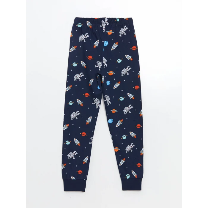 LCW Kids Lacivert Bisiklet Yaka Erkek Çocuk Pijama Takımı