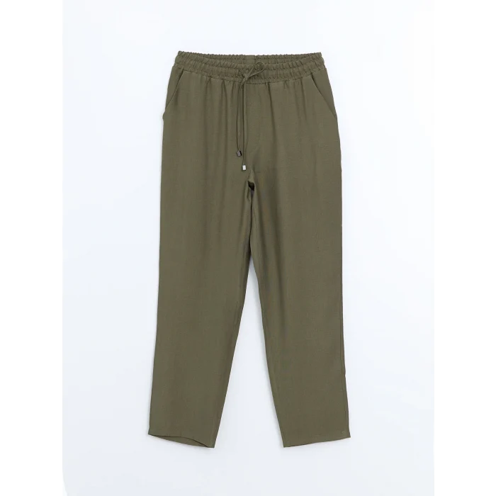 LCWAIKIKI Classic Haki Beli Lastikli Havuç Kesim Kadın Pantolon