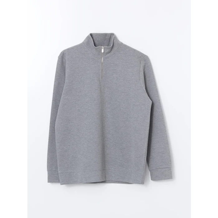 LCWAIKIKI Classic Gri Dik Yaka Erkek Sweatshirt