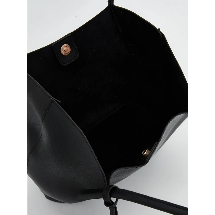 LCW ACCESSORIES Siyah Deri Görünümlü Kadın Omuz Çantası