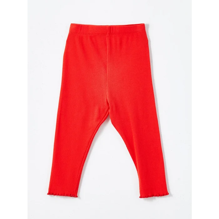 LCW baby Ekru Bisiklet Yaka Kız Bebek Pijama Takımı