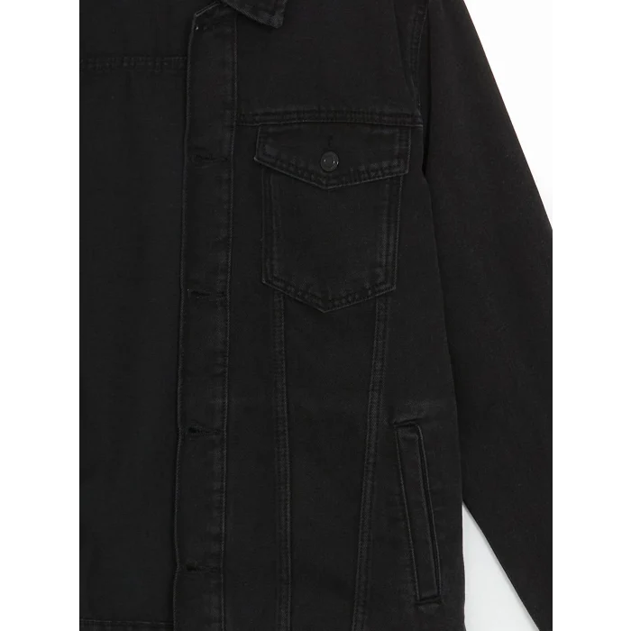 LCW Jeans Siyah Standart Kalıp Erkek Jean Ceket