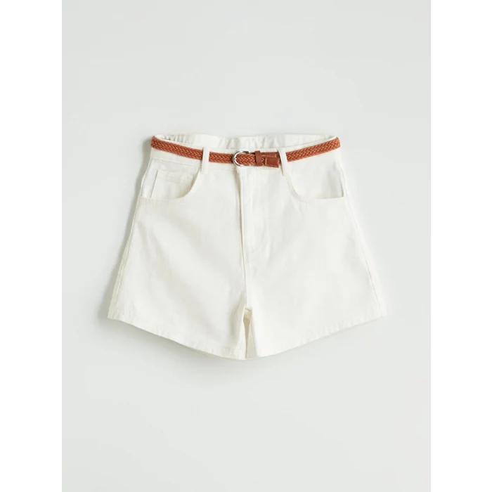 LCW Kids Ekru Basic Kız Çocuk Jean Şort