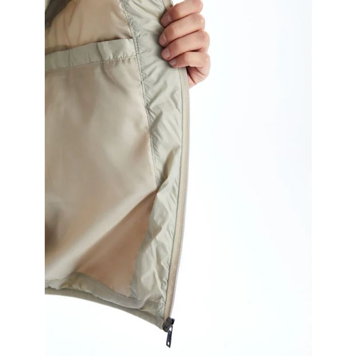 LCWAIKIKI Classic Bej Standart Kalıp Dik Yaka Erkek Şişme Yelek