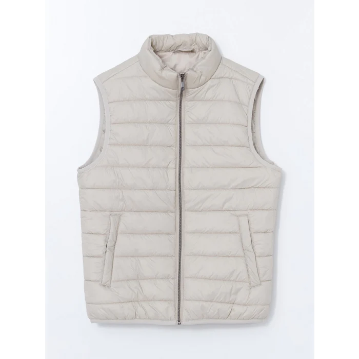 LCWAIKIKI Classic Bej Standart Kalıp Dik Yaka Erkek Şişme Yelek