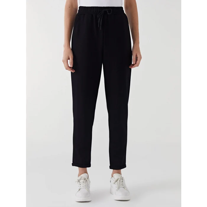 LCW Modest Siyah Beli Lastikli Kadın Eşofman Altı