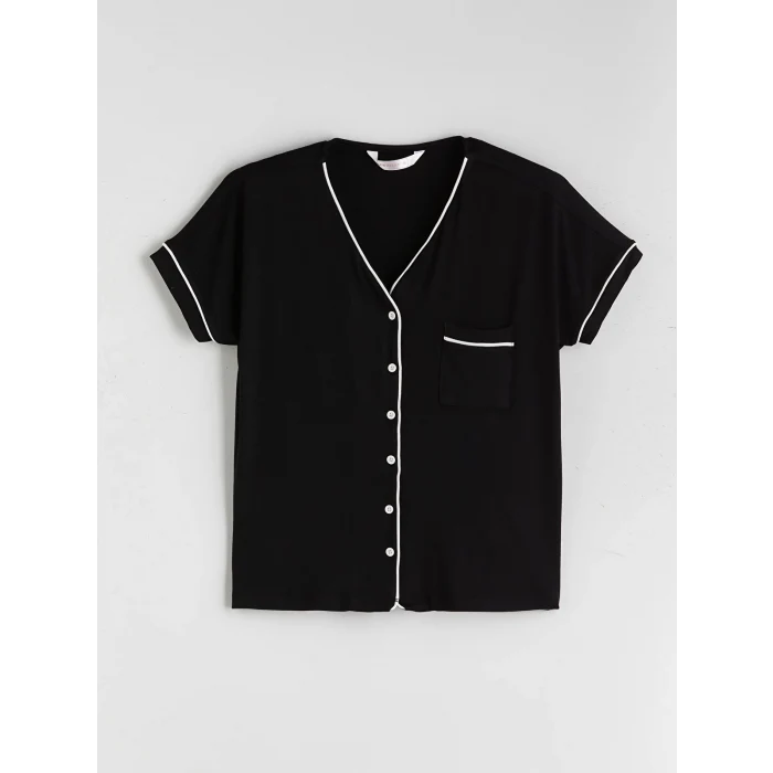 LCW DREAM Siyah V Yaka Kadın Pijama Takım