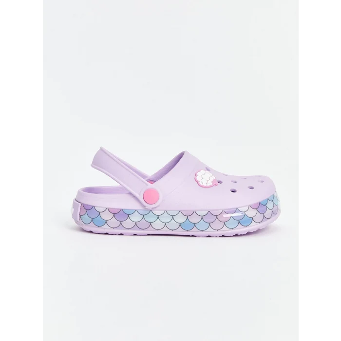 LCW STEPS Lila Baskılı Tabanı Işıklı Kız Çocuk Plaj Sandaleti