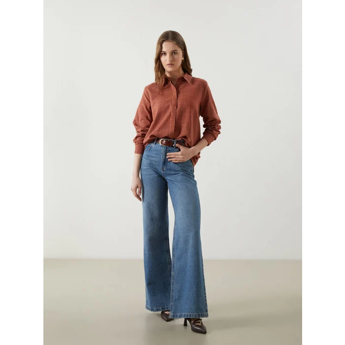 LCWAIKIKI Classic Turuncu Dokulu Kadın Gömlek Tunik