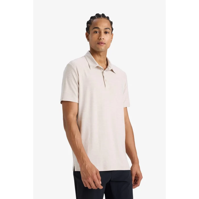 Defacto D9241 Bej DeFactoFit Esnek Kumaş Standart Fit Sporcu Kısa Kollu Polo Tişört