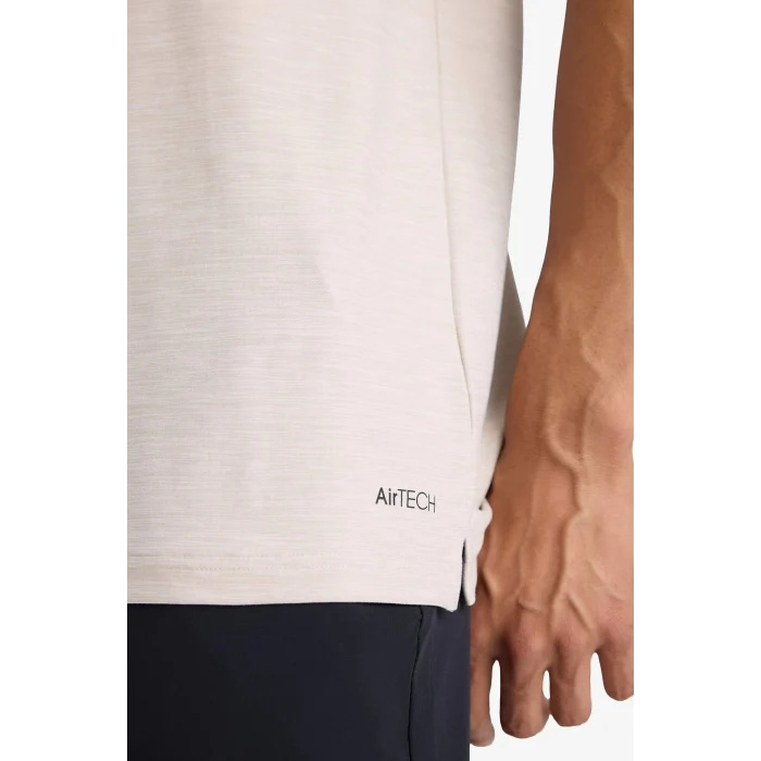 Defacto D9241 Bej DeFactoFit Esnek Kumaş Standart Fit Sporcu Kısa Kollu Polo Tişört