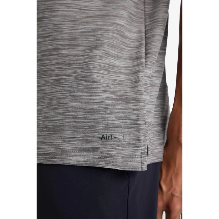 Defacto D9241 Gri DeFactoFit Esnek Kumaş Standart Fit Sporcu Kısa Kollu Polo Tişört