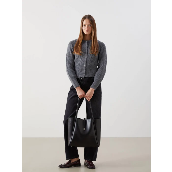 LCW ACCESSORIES Siyah Deri Görünümlü Kadın Kol Çantası