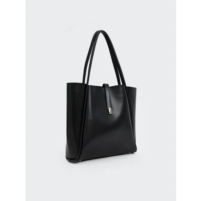 LCW ACCESSORIES Siyah Deri Görünümlü Kadın Kol Çantası