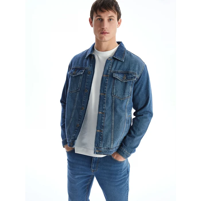 LCW Jeans Indigo Standart Kalıp Erkek Jean Ceket