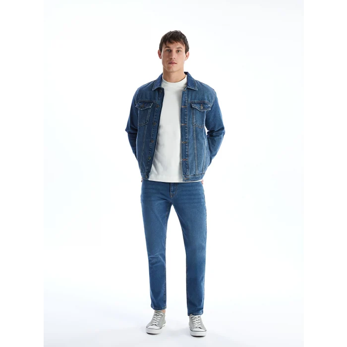 LCW Jeans Indigo Standart Kalıp Erkek Jean Ceket