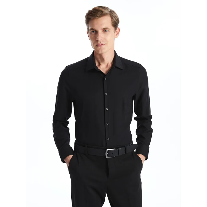 LCWAIKIKI Formal Siyah Slim Fit Uzun Kollu Oxford Erkek Gömlek