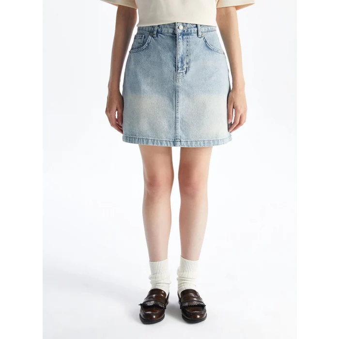 LCW Vision Indigo Standart Fit Kadın Jean Etek