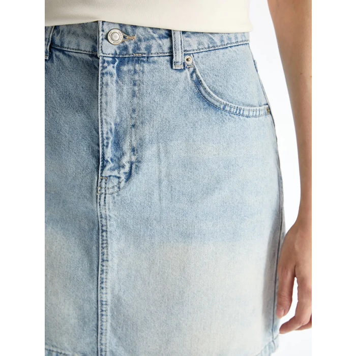 LCW Vision Indigo Standart Fit Kadın Jean Etek