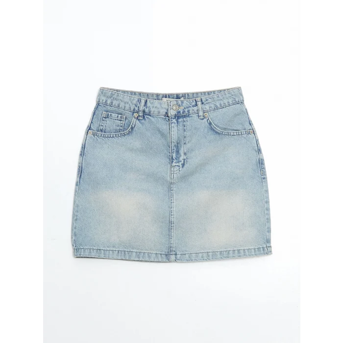 LCW Vision Indigo Standart Fit Kadın Jean Etek