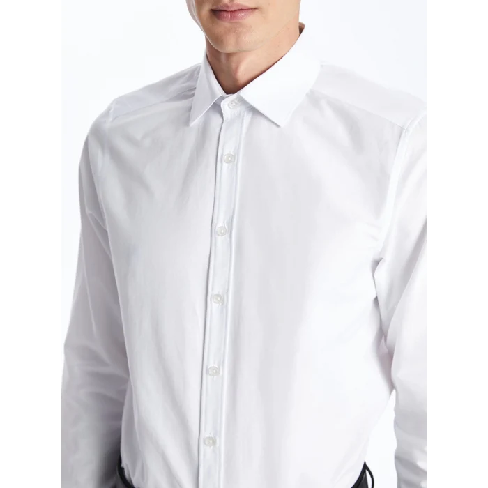 LCWAIKIKI Formal Beyaz Slim Fit Uzun Kollu Poplin Erkek Gömlek