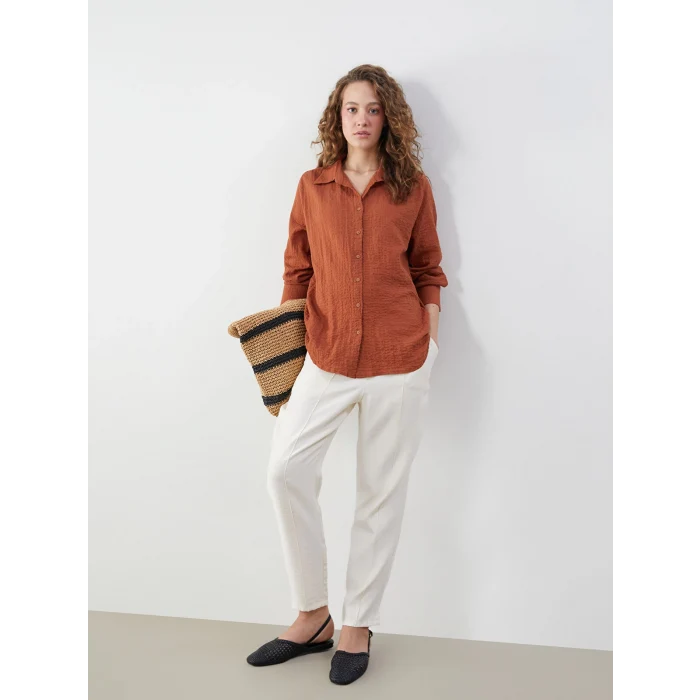 LCWAIKIKI Classic Turuncu Dokulu Kadın Gömlek