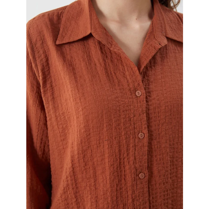 LCWAIKIKI Classic Turuncu Dokulu Kadın Gömlek
