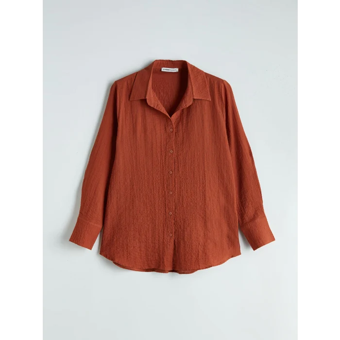 LCWAIKIKI Classic Turuncu Dokulu Kadın Gömlek