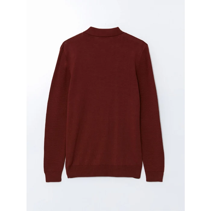 LCWAIKIKI Classic Turuncu Polo Yaka Uzun Kollu Erkek Triko Kazak