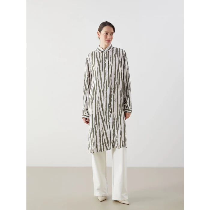 LCW Grace Haki Desenli Kadın Gömlek Tunik