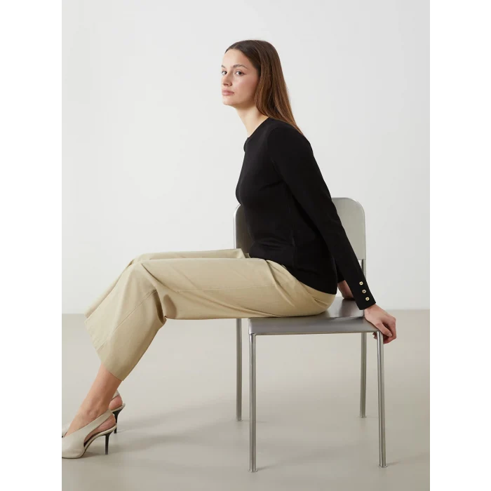 LCWAIKIKI Classic Siyah Bisiklet Yaka Kadın Triko Kazak