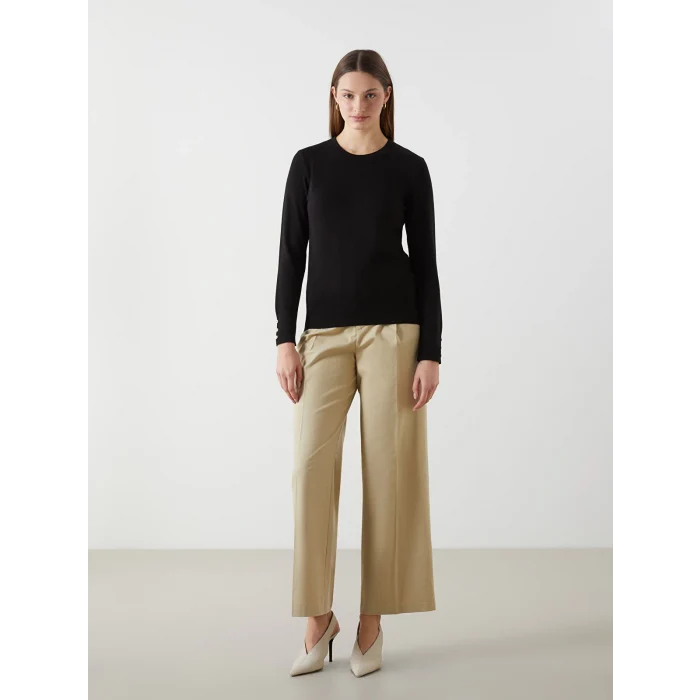 LCWAIKIKI Classic Siyah Bisiklet Yaka Kadın Triko Kazak