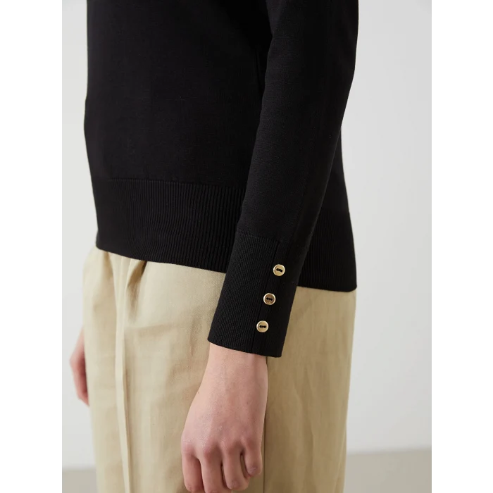 LCWAIKIKI Classic Siyah Bisiklet Yaka Kadın Triko Kazak