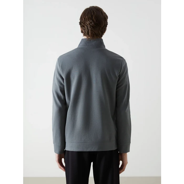 LCWAIKIKI Classic Gri Dik Yaka Erkek Sweatshirt