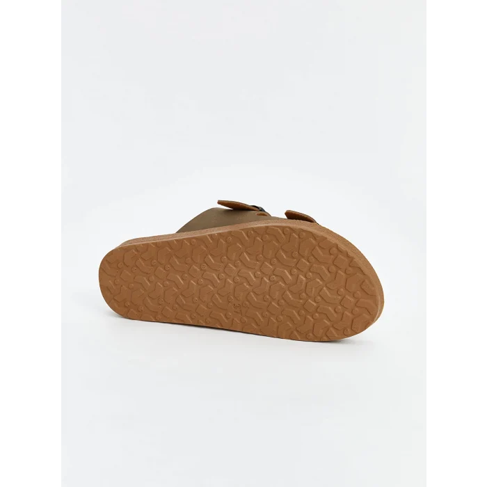 LCW STEPS Kahverengi Çift Bantlı Kadın Terlik