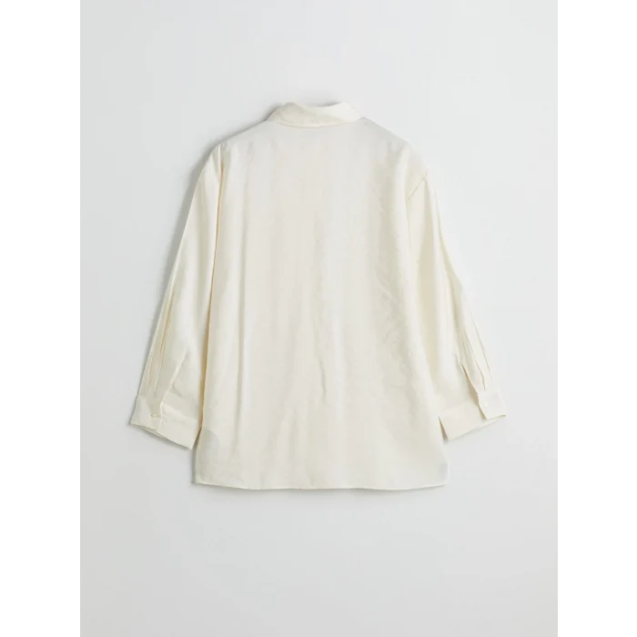 LCW Modest Ekru Taşlı Modal Karışımlı Kadın Gömlek Tunik