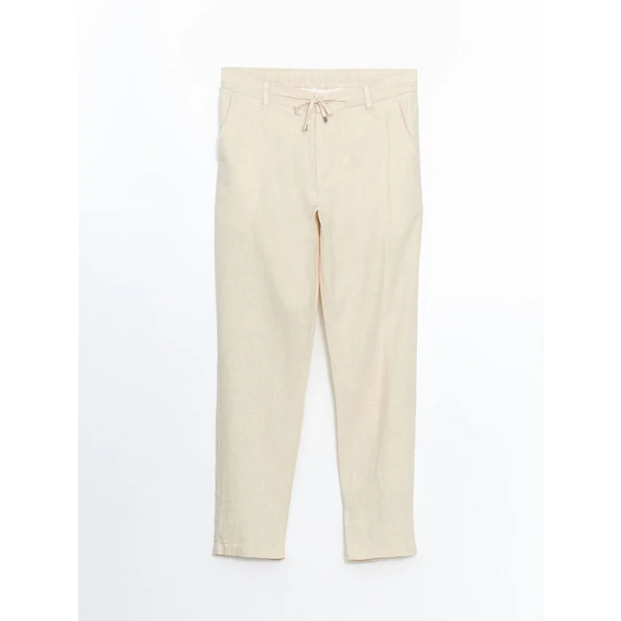 LCW Vision Bej Slim Fit Keten Karışımlı Erkek Pantolon
